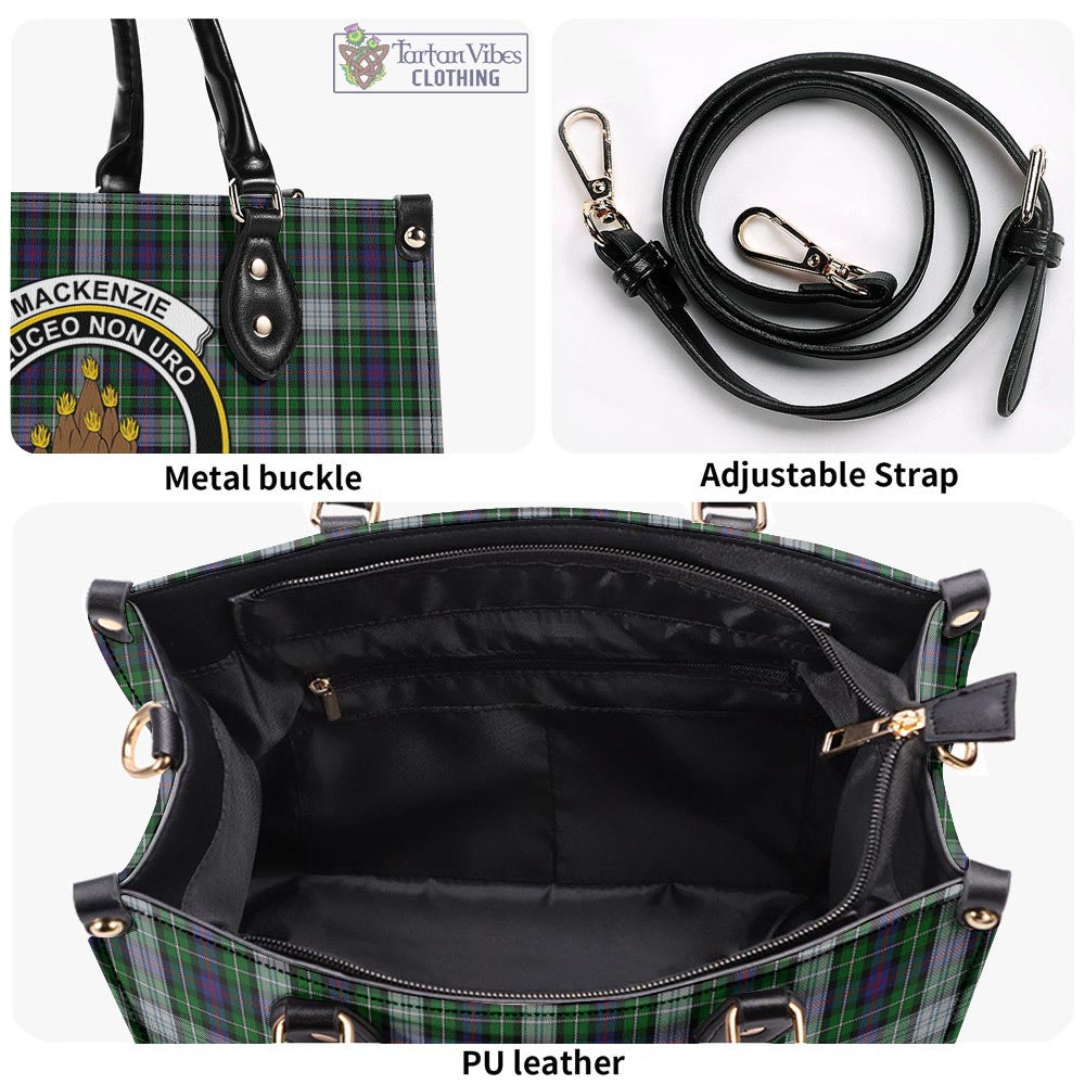 Tartan Vibes Clothing MacKenzie Dress Tartan Luxury Leather Handbags with Family Crest