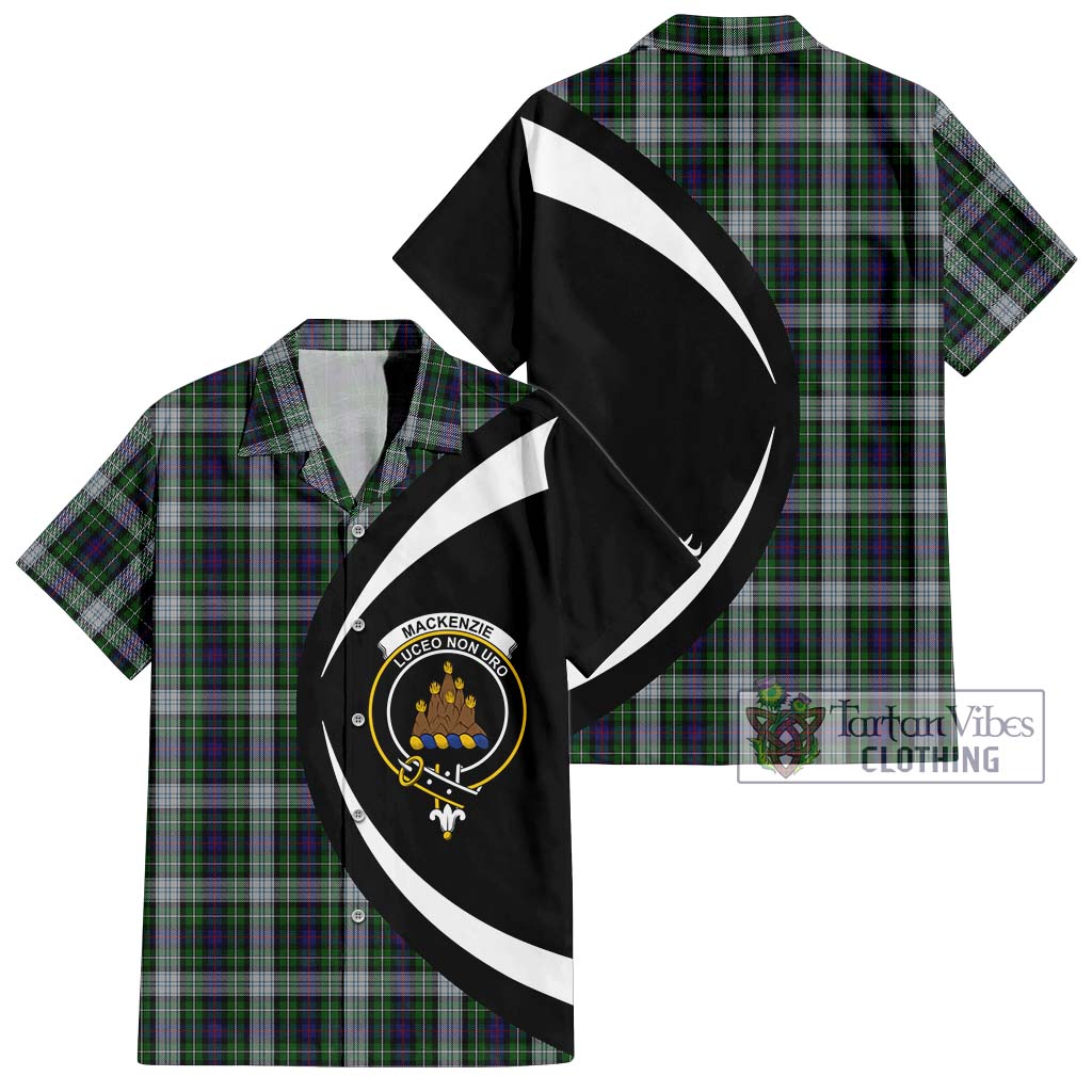 Mackenzie Dress Tartan Short Sleeve Button Up with Family Crest Circle Style Kid - Tartan Vibes Clothing