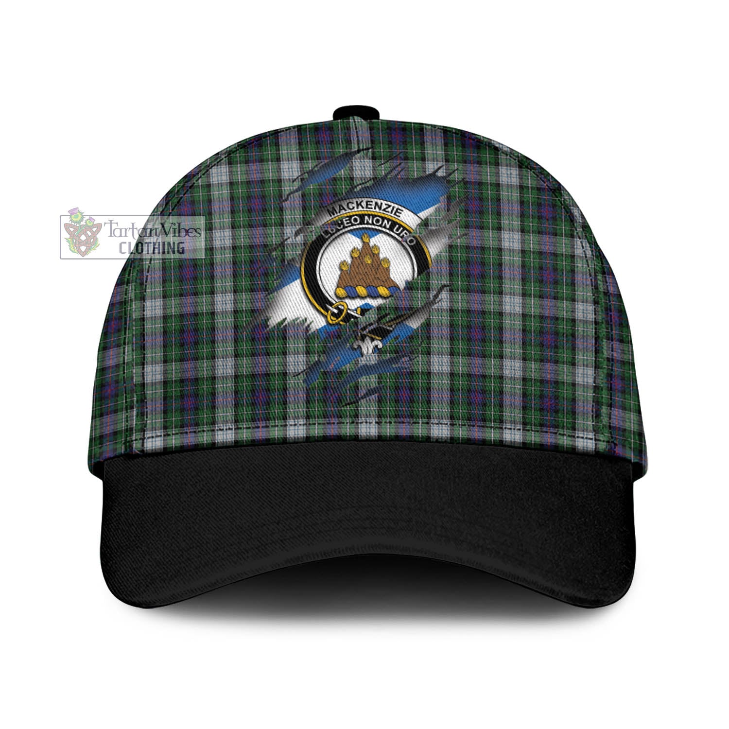 Tartan Vibes Clothing Mackenzie Dress Tartan Classic Cap with Family Crest In Me Style