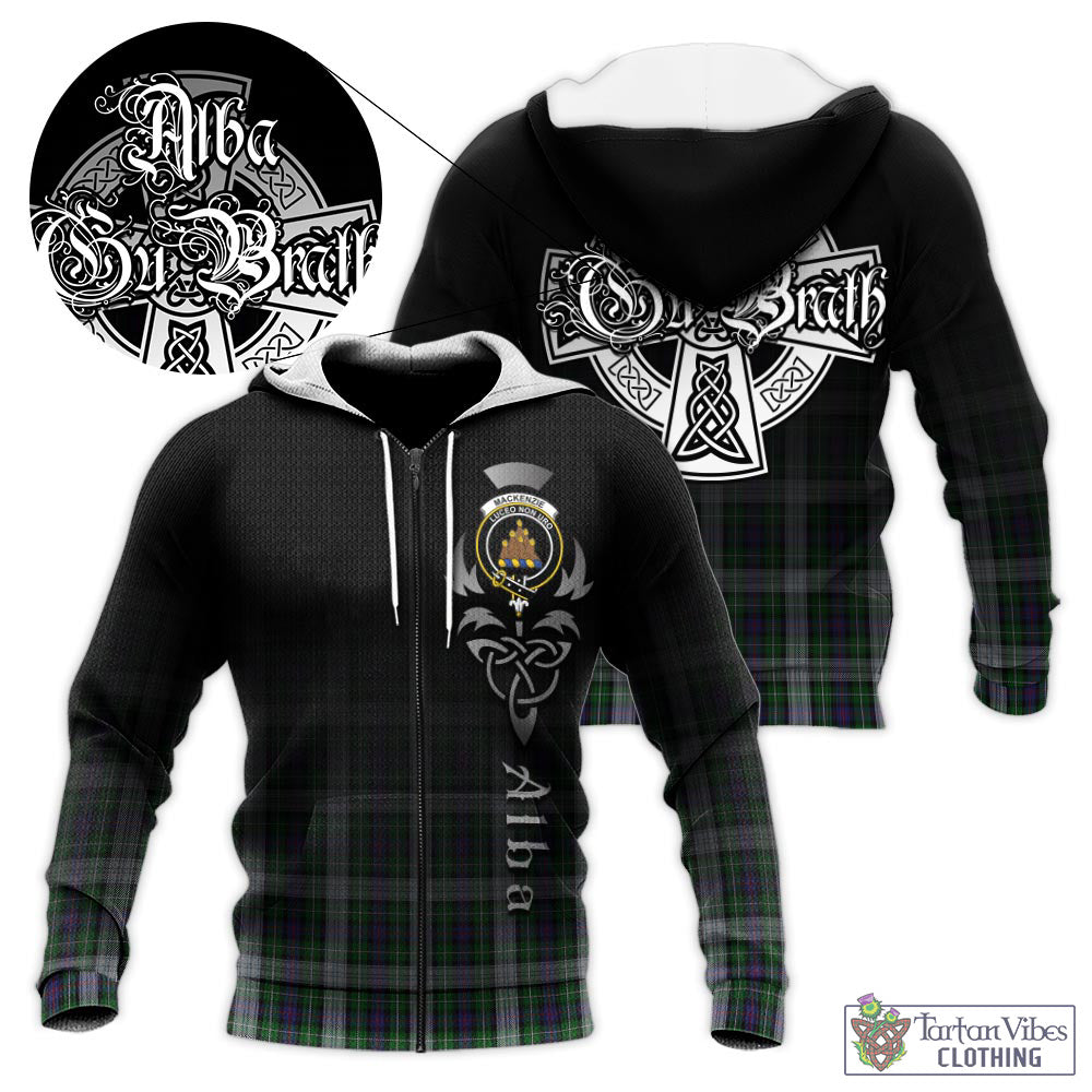 Tartan Vibes Clothing MacKenzie Dress Tartan Knitted Hoodie Featuring Alba Gu Brath Family Crest Celtic Inspired