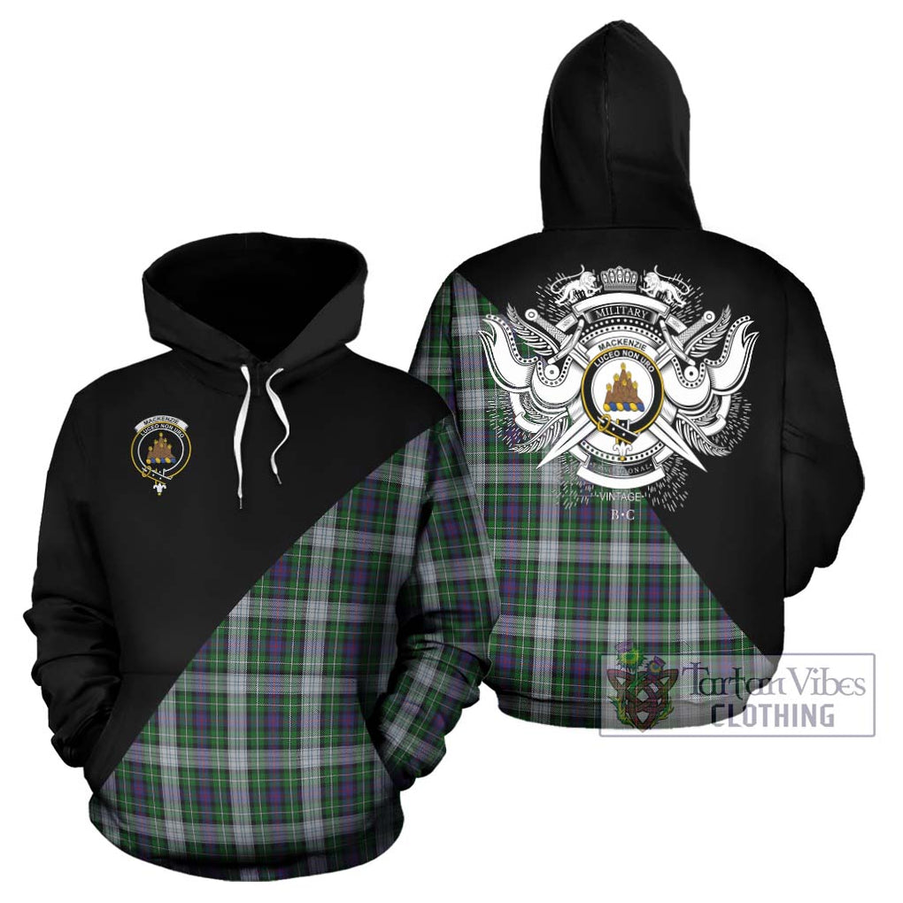 Mackenzie Dress Tartan Hoodie with Family Crest and Military Logo Style Zip Hoodie - Tartanvibesclothing Shop