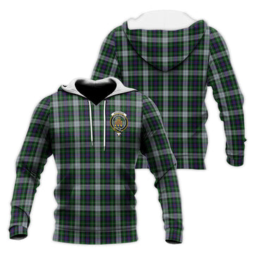 MacKenzie Dress Tartan Knitted Hoodie with Family Crest