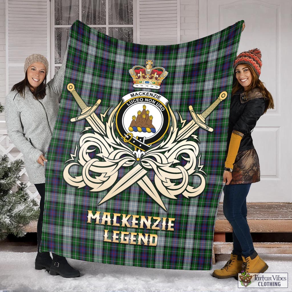 Tartan Vibes Clothing MacKenzie Dress Tartan Blanket with Clan Crest and the Golden Sword of Courageous Legacy