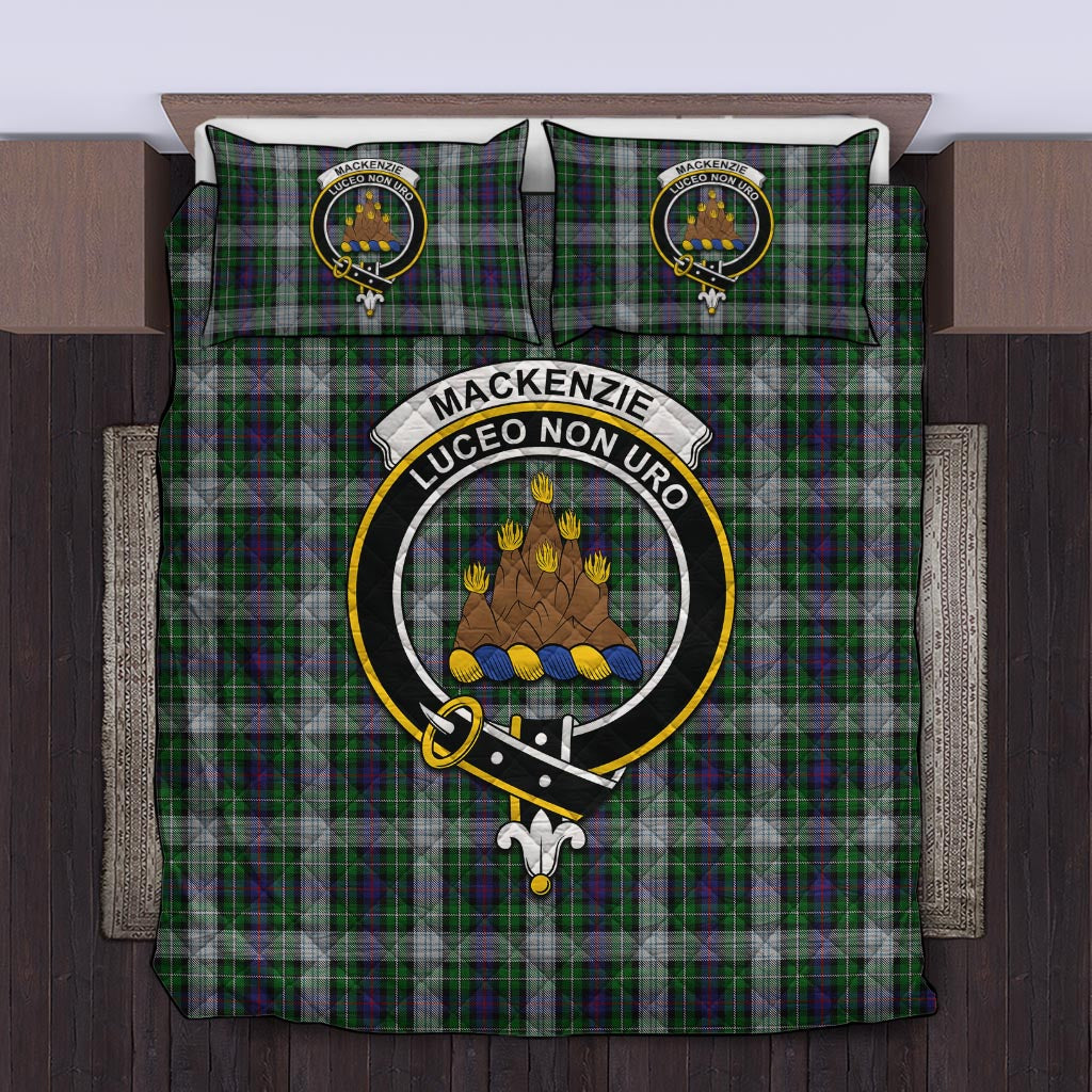 MacKenzie Dress Tartan Quilt Bed Set with Family Crest Twin - Tartan Vibes Clothing