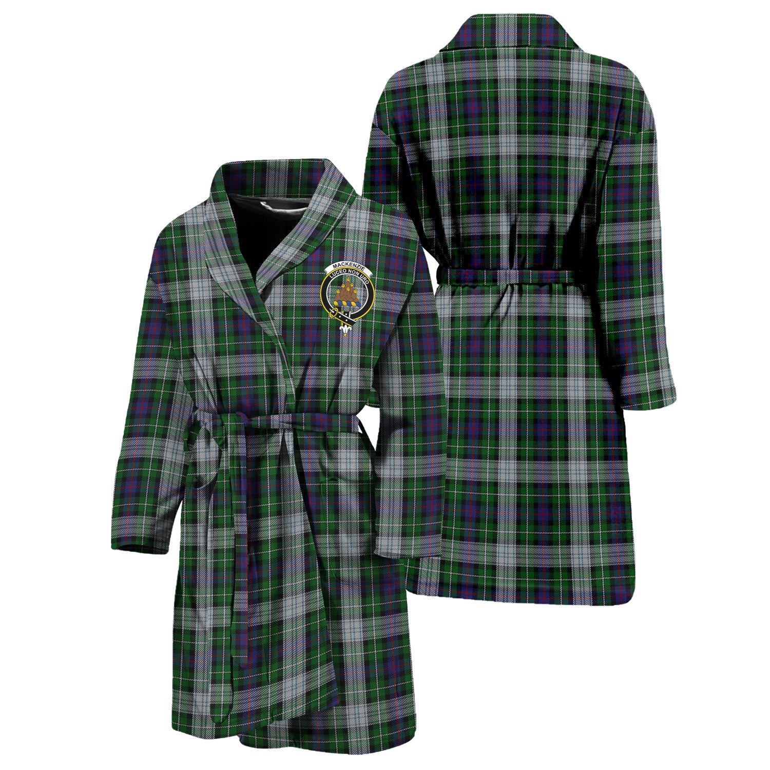 MacKenzie Dress Tartan Bathrobe with Family Crest Unisex S - Tartan Vibes Clothing