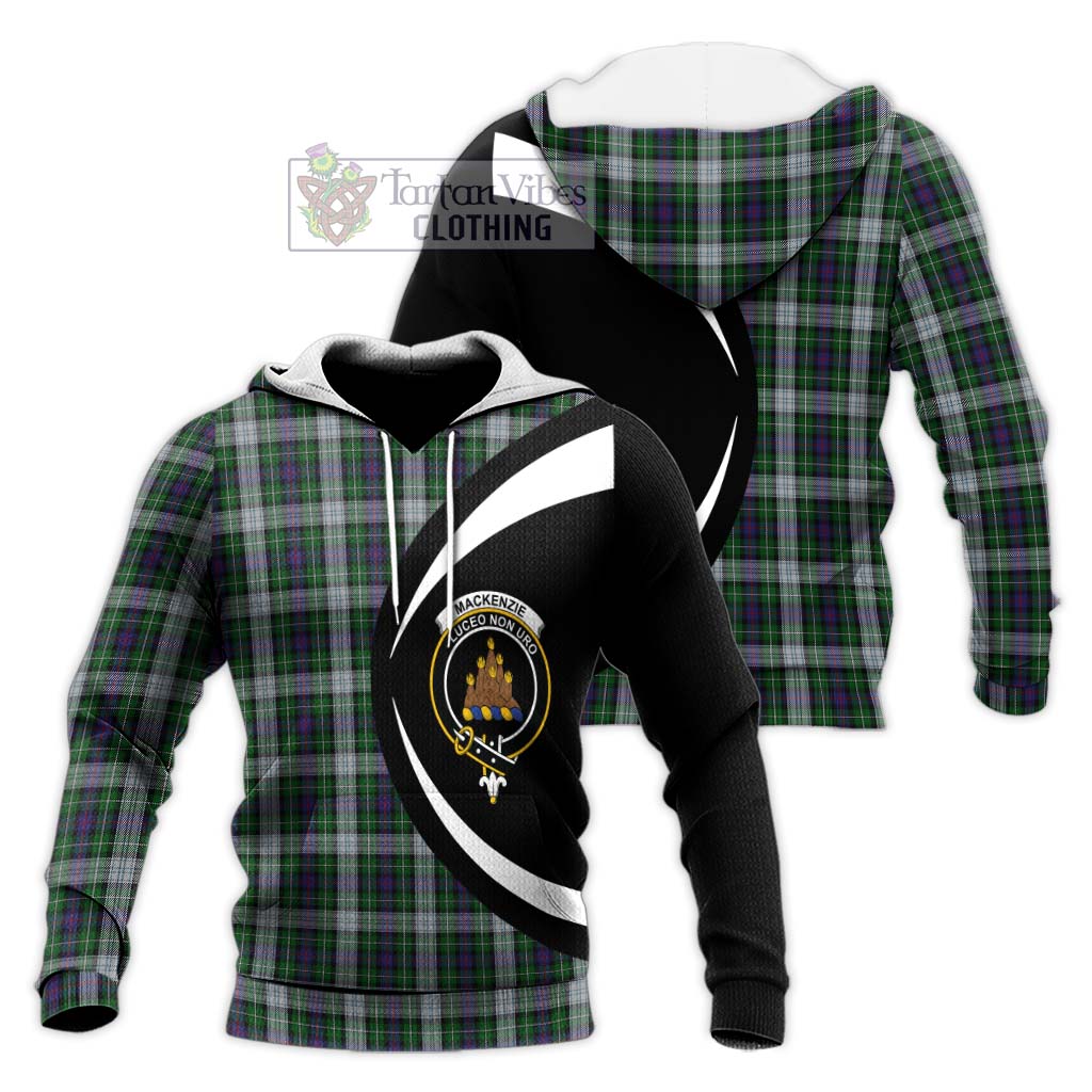 Mackenzie Dress Tartan Knitted Hoodie with Family Crest Circle Style Unisex Knitted Pullover Hoodie - Tartan Vibes Clothing