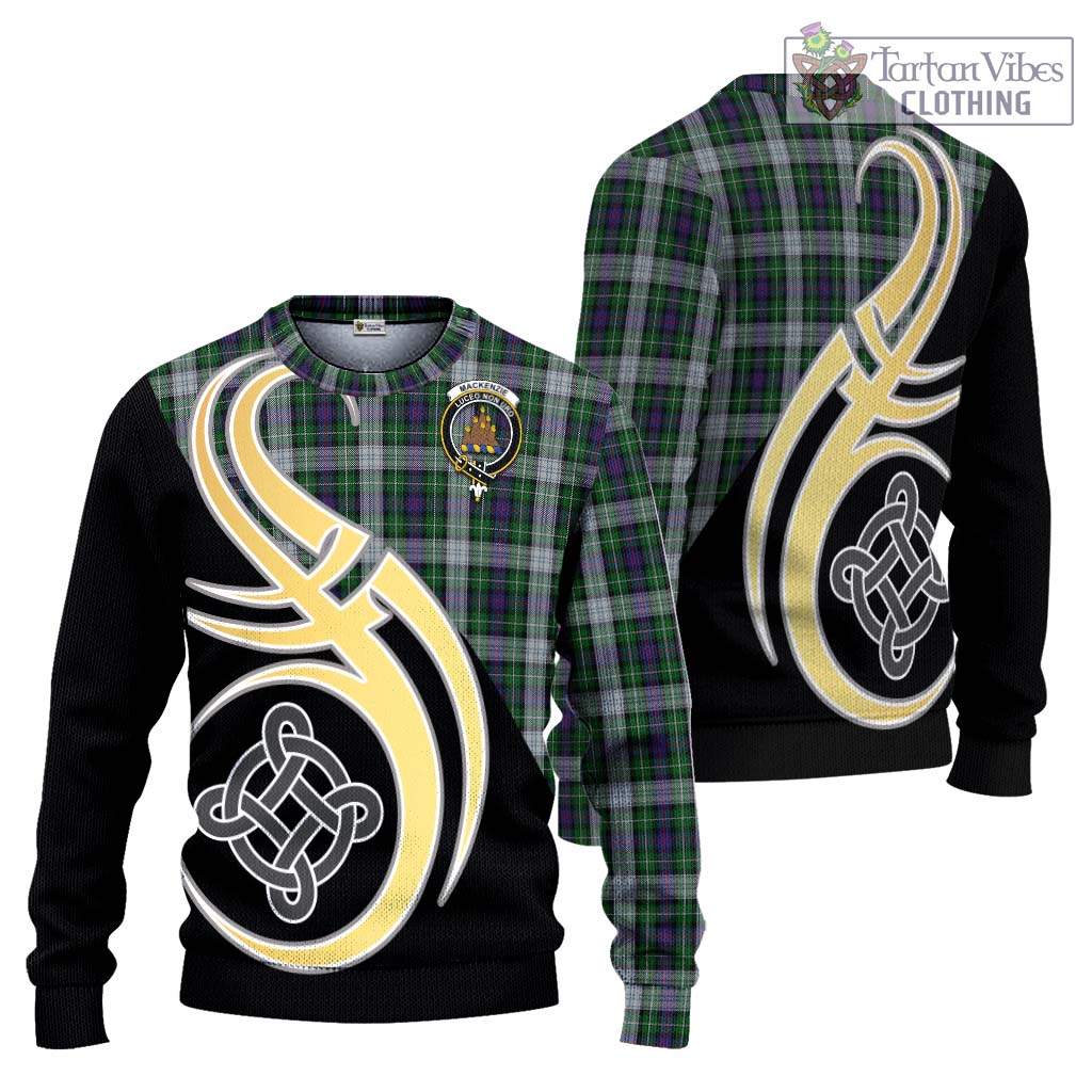 Mackenzie Dress Tartan Knitted Sweater with Family Crest and Celtic Symbol Style Unisex - Tartan Vibes Clothing