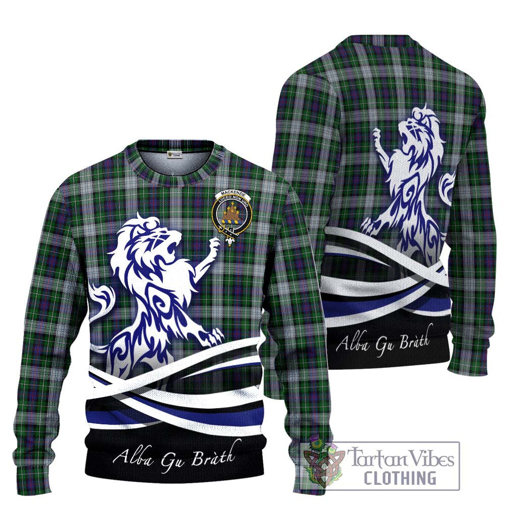 Mackenzie Dress Tartan Knitted Sweater with Alba Gu Brath Regal Lion Emblem Unisex - Tartanvibesclothing Shop