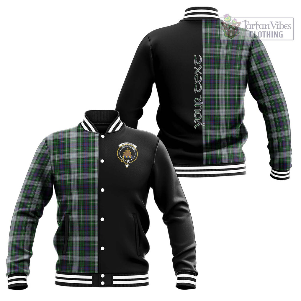 Mackenzie Dress Tartan Baseball Jacket with Family Crest and Half Of Me Style Unisex - Tartanvibesclothing Shop