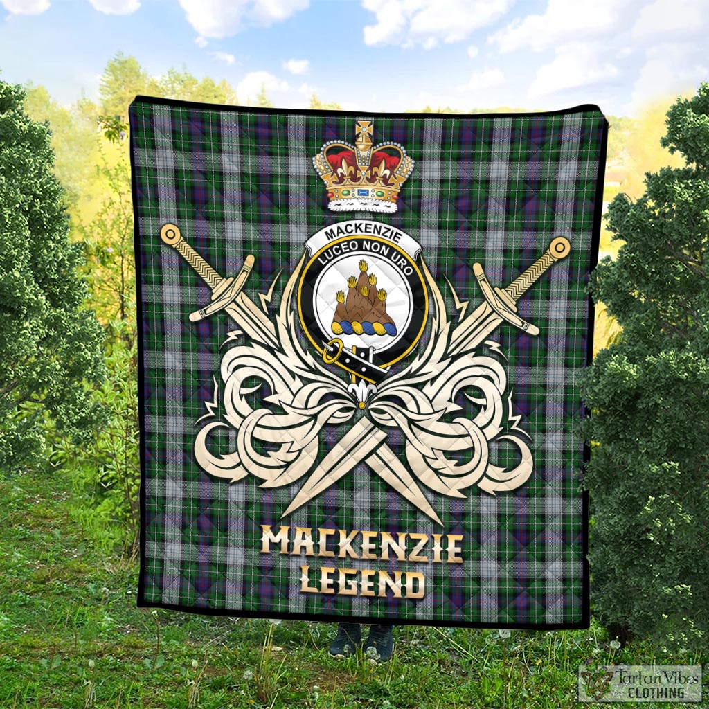 Tartan Vibes Clothing MacKenzie Dress Tartan Quilt with Clan Crest and the Golden Sword of Courageous Legacy