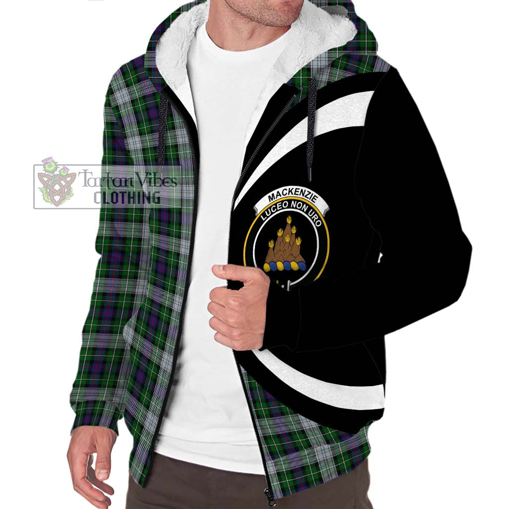 Mackenzie Dress Tartan Sherpa Hoodie with Family Crest Circle Style Unisex S - Tartan Vibes Clothing