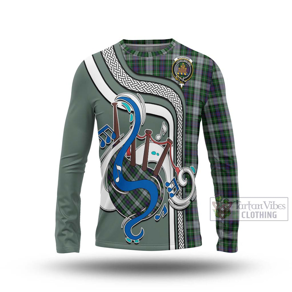 Tartan Vibes Clothing Mackenzie Dress Tartan Long Sleeve T-Shirt with Epic Bagpipe Style