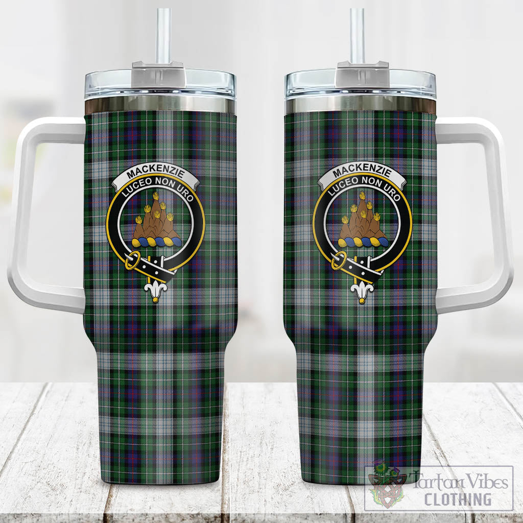 Tartan Vibes Clothing MacKenzie Dress Tartan and Family Crest Tumbler with Handle