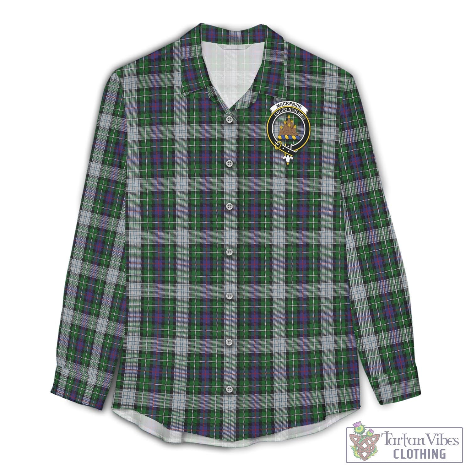 Tartan Vibes Clothing MacKenzie Dress Tartan Womens Casual Shirt with Family Crest