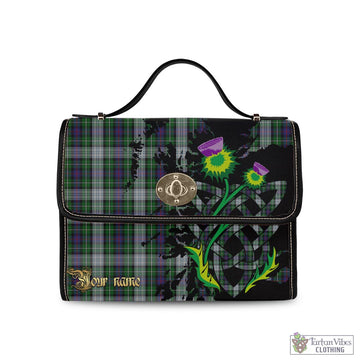 MacKenzie Dress Tartan Waterproof Canvas Bag with Scotland Map and Thistle Celtic Accents