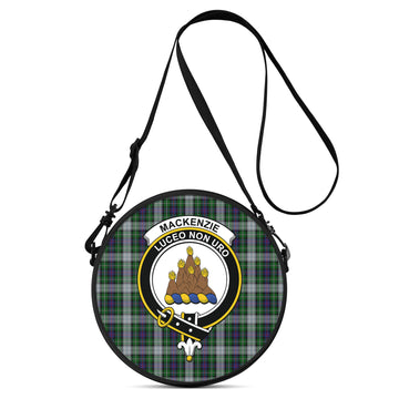 MacKenzie Dress Tartan Round Satchel Bags with Family Crest