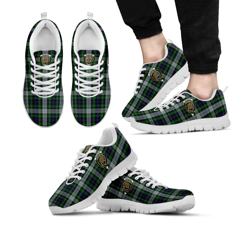 MacKenzie Dress Tartan Sneakers with Family Crest Kid's Sneakers - Tartan Vibes Clothing