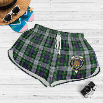 MacKenzie Dress Tartan Womens Shorts with Family Crest