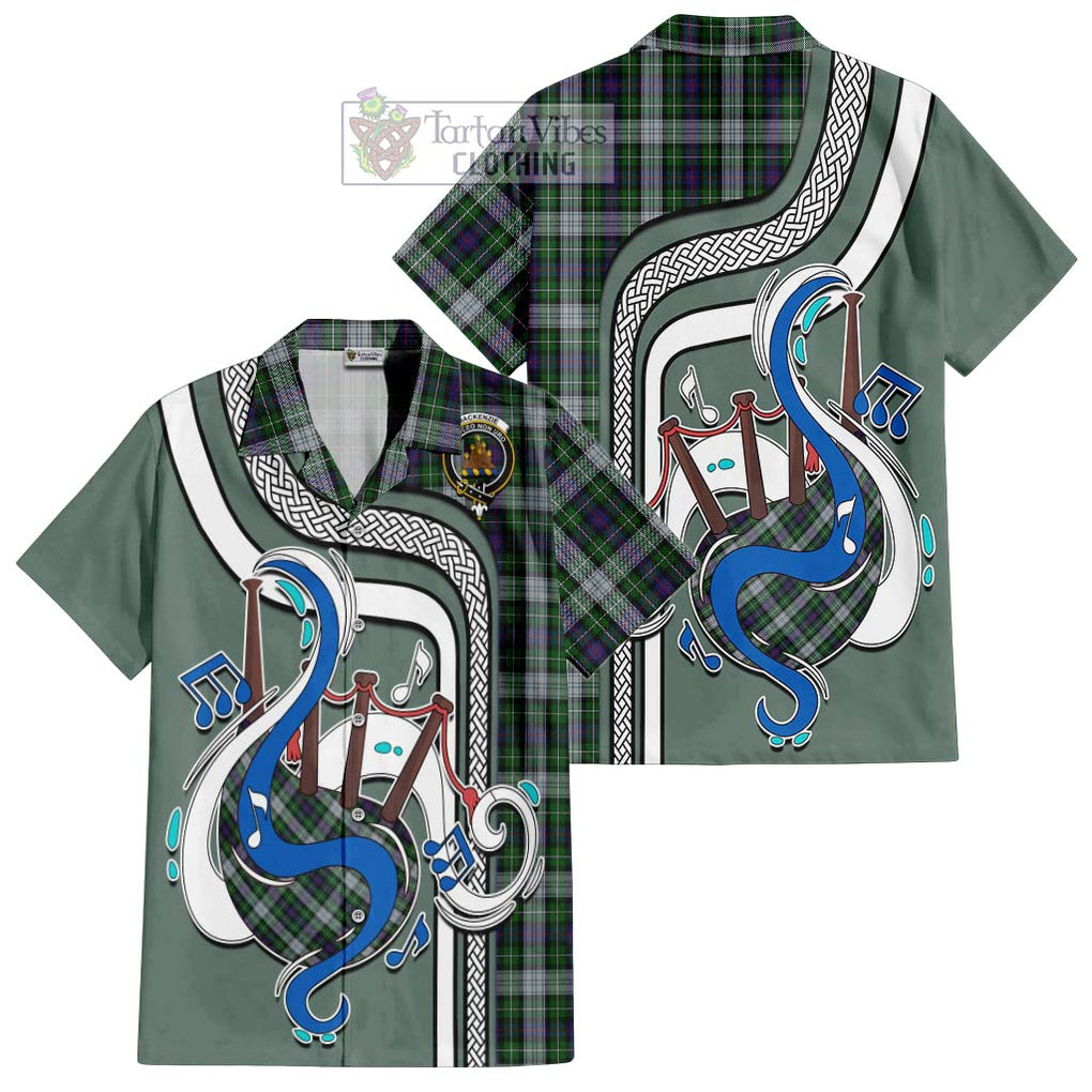 Mackenzie Dress Tartan Short Sleeve Button Shirt with Epic Bagpipe Style Kid - Tartanvibesclothing Shop