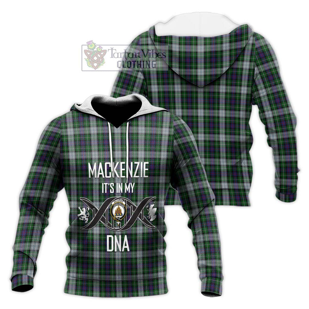 Mackenzie Dress Tartan Knitted Hoodie with Family Crest DNA In Me Style Unisex Knitted Pullover Hoodie - Tartanvibesclothing Shop