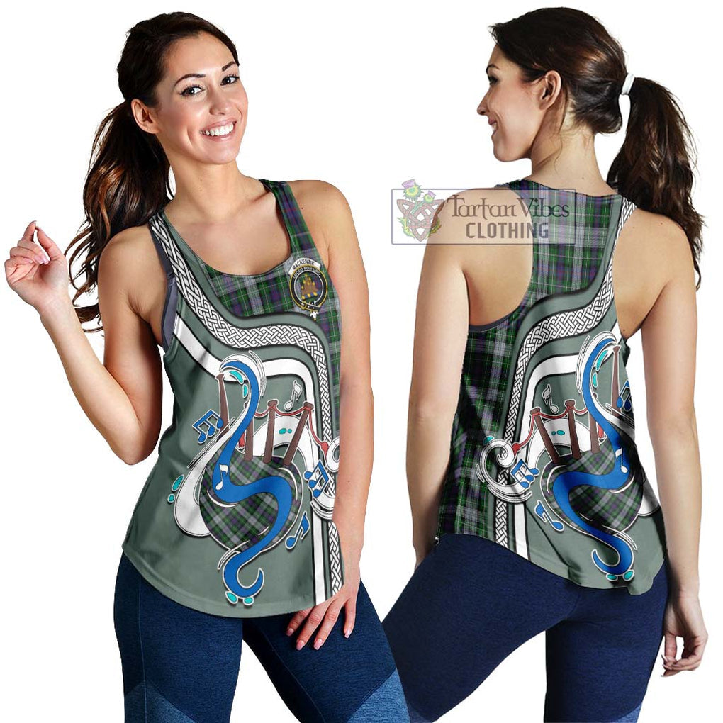 Mackenzie Dress Tartan Women's Racerback Tanks with Epic Bagpipe Style 4XL - Tartanvibesclothing Shop