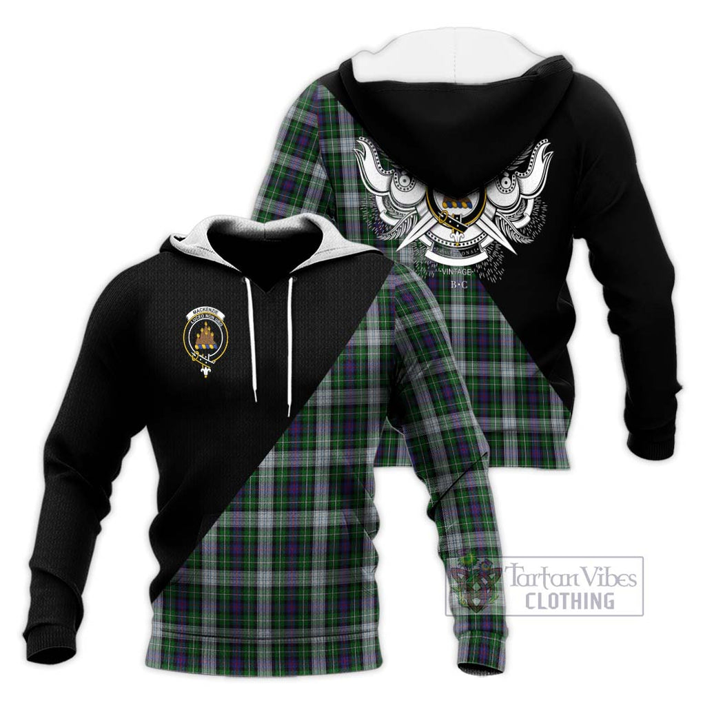 Mackenzie Dress Tartan Knitted Hoodie with Family Crest and Military Logo Style Unisex Knitted Pullover Hoodie - Tartanvibesclothing Shop