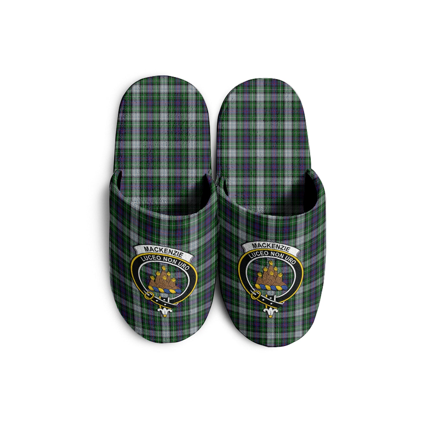 MacKenzie Dress Tartan Home Slippers with Family Crest - Tartanvibesclothing