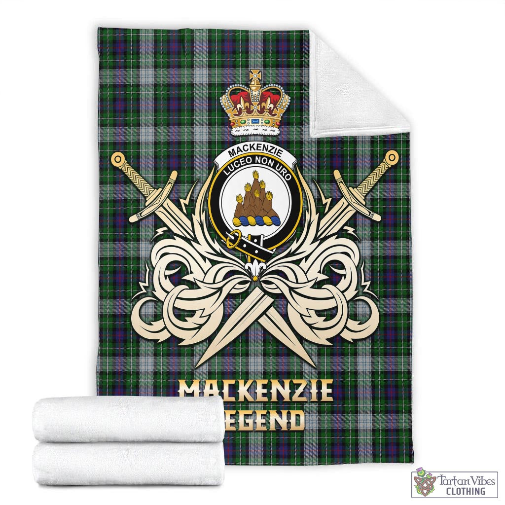 Tartan Vibes Clothing MacKenzie Dress Tartan Blanket with Clan Crest and the Golden Sword of Courageous Legacy