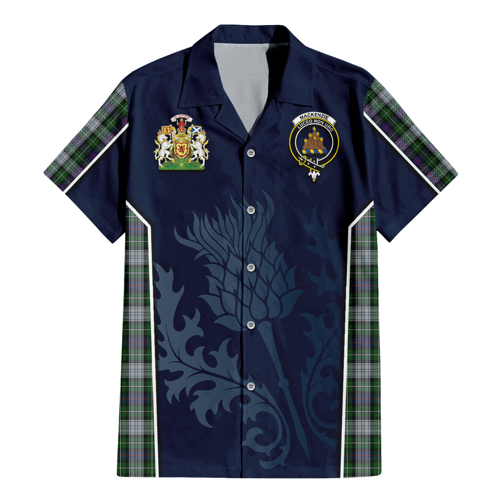 Tartan Vibes Clothing MacKenzie Dress Tartan Short Sleeve Button Up Shirt with Family Crest and Scottish Thistle Vibes Sport Style