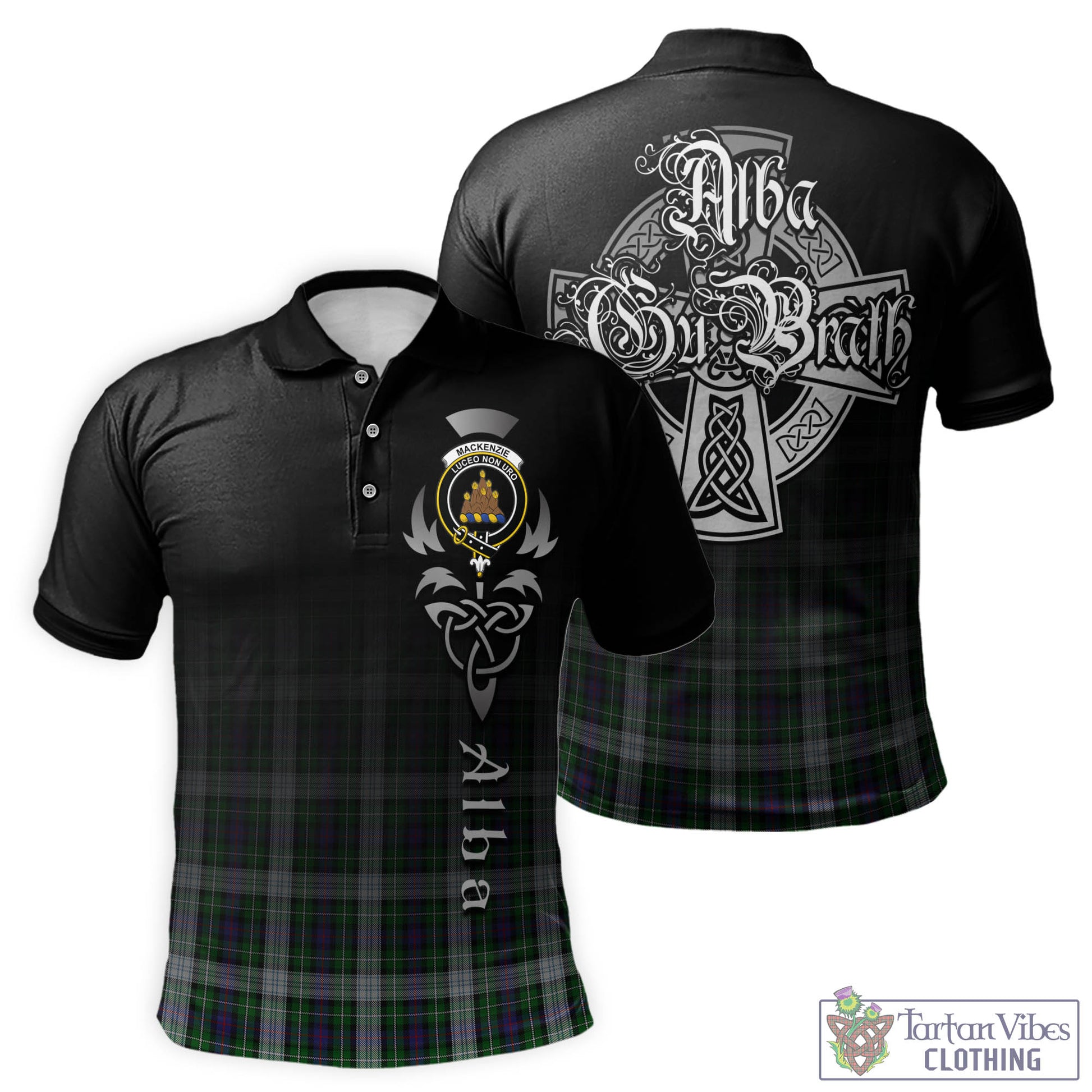 Tartan Vibes Clothing MacKenzie Dress Tartan Polo Shirt Featuring Alba Gu Brath Family Crest Celtic Inspired