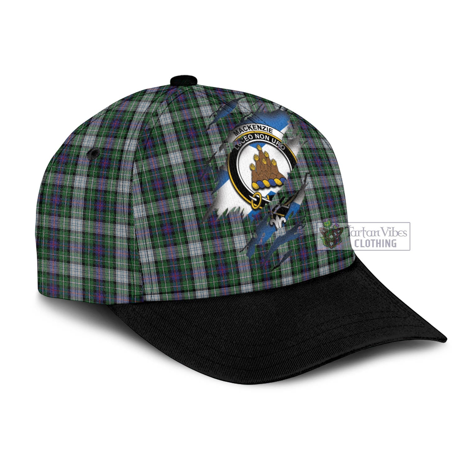 Tartan Vibes Clothing Mackenzie Dress Tartan Classic Cap with Family Crest In Me Style