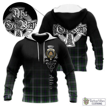 MacKenzie Dress Tartan Knitted Hoodie Featuring Alba Gu Brath Family Crest Celtic Inspired