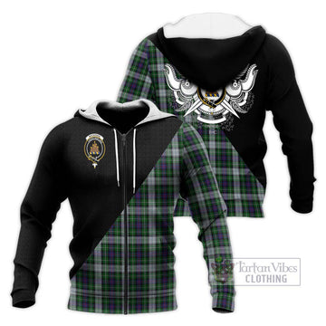 Mackenzie Dress Tartan Knitted Hoodie with Family Crest and Military Logo Style