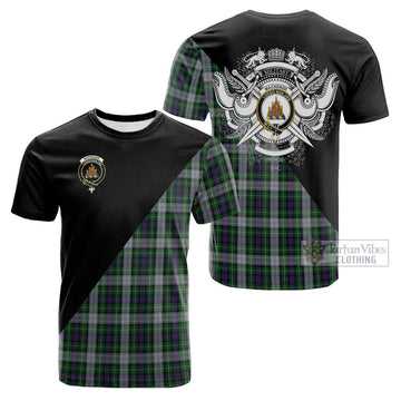 Mackenzie Dress Tartan Cotton T-shirt with Family Crest and Military Logo Style