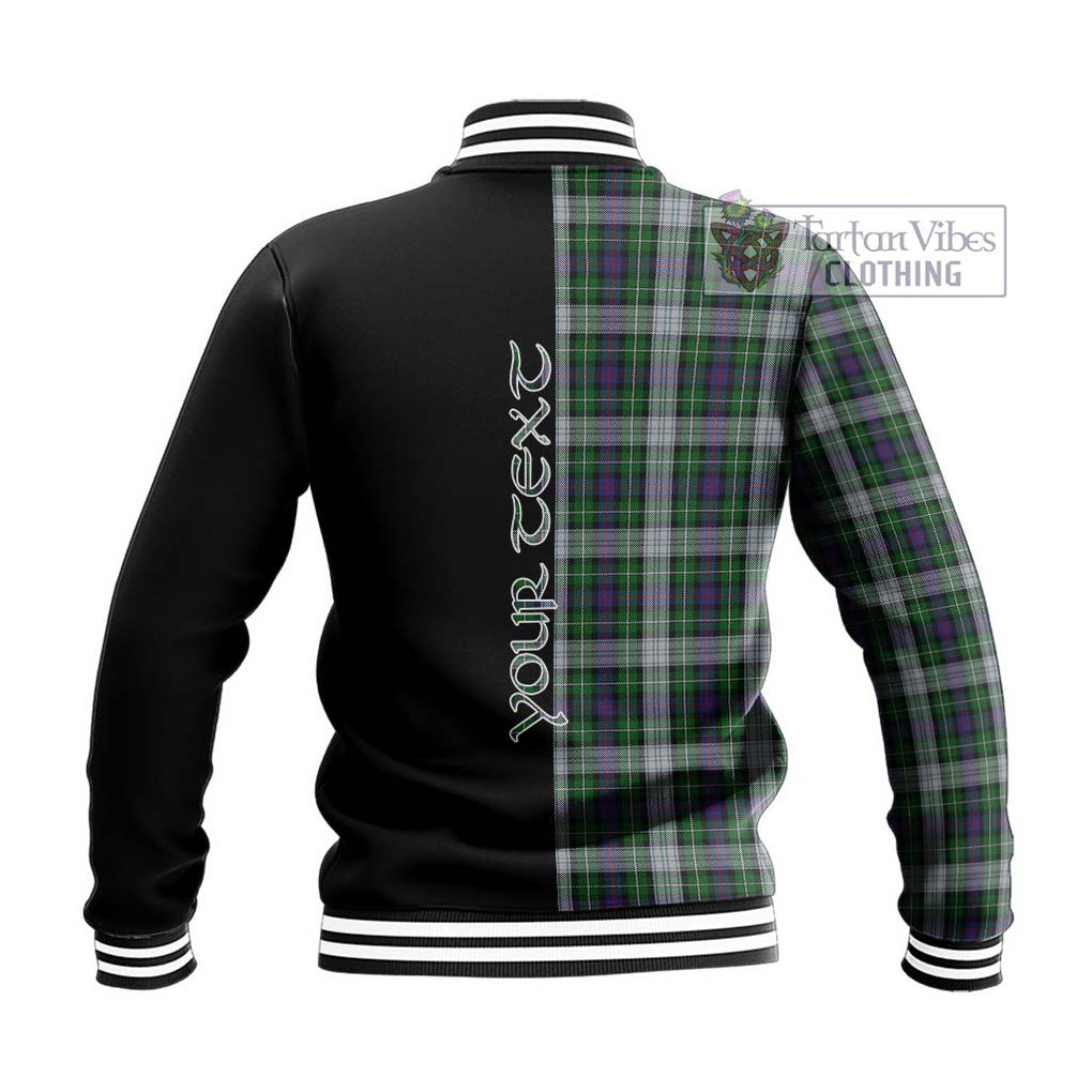 Mackenzie Dress Tartan Baseball Jacket with Family Crest and Half Of Me Style - Tartanvibesclothing Shop