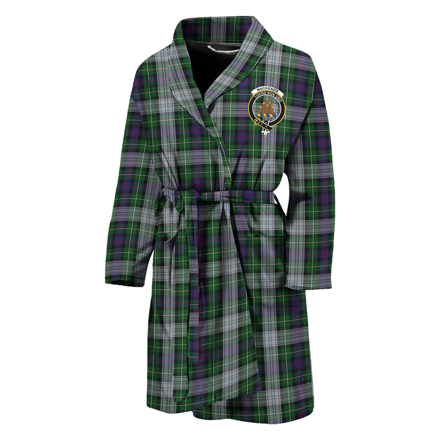 MacKenzie Dress Tartan Bathrobe with Family Crest Unisex M - Tartan Vibes Clothing