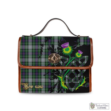 MacKenzie Dress Tartan Waterproof Canvas Bag with Scotland Map and Thistle Celtic Accents