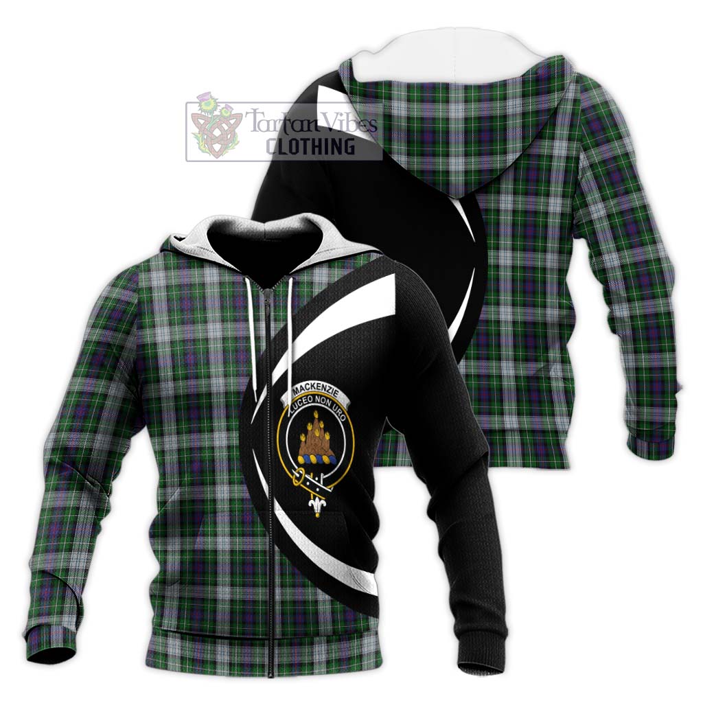 Mackenzie Dress Tartan Knitted Hoodie with Family Crest Circle Style Unisex Knitted Zip Hoodie - Tartan Vibes Clothing