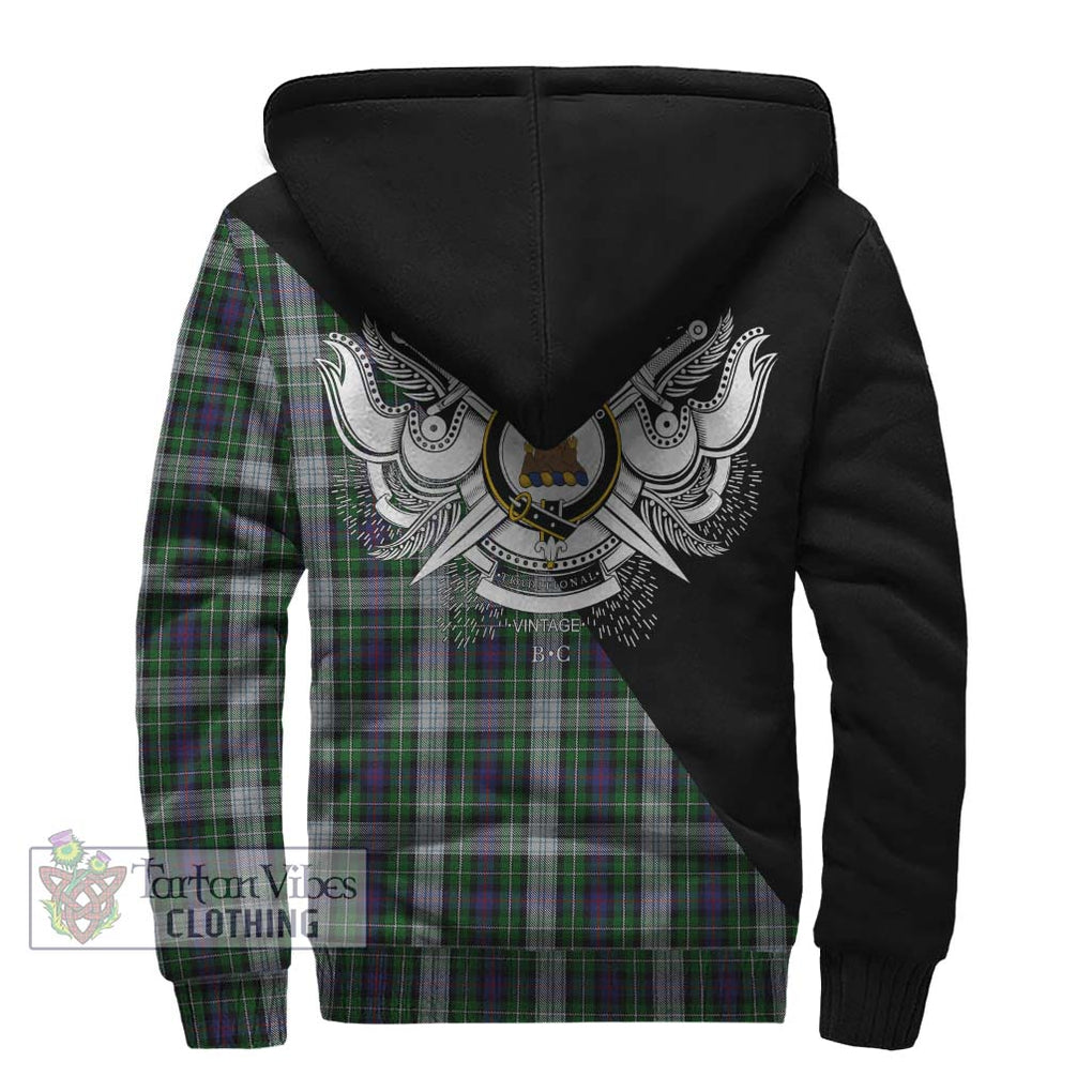 Mackenzie Dress Tartan Sherpa Hoodie with Family Crest and Military Logo Style - Tartanvibesclothing Shop