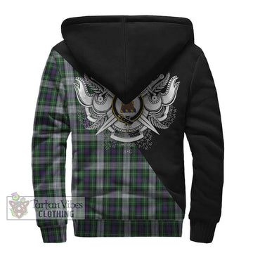 Mackenzie Dress Tartan Sherpa Hoodie with Family Crest and Military Logo Style