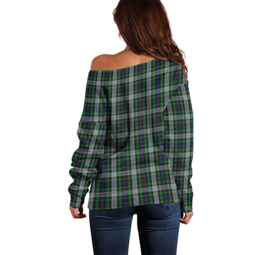 MacKenzie Dress Tartan Off Shoulder Women Sweater with Family Crest