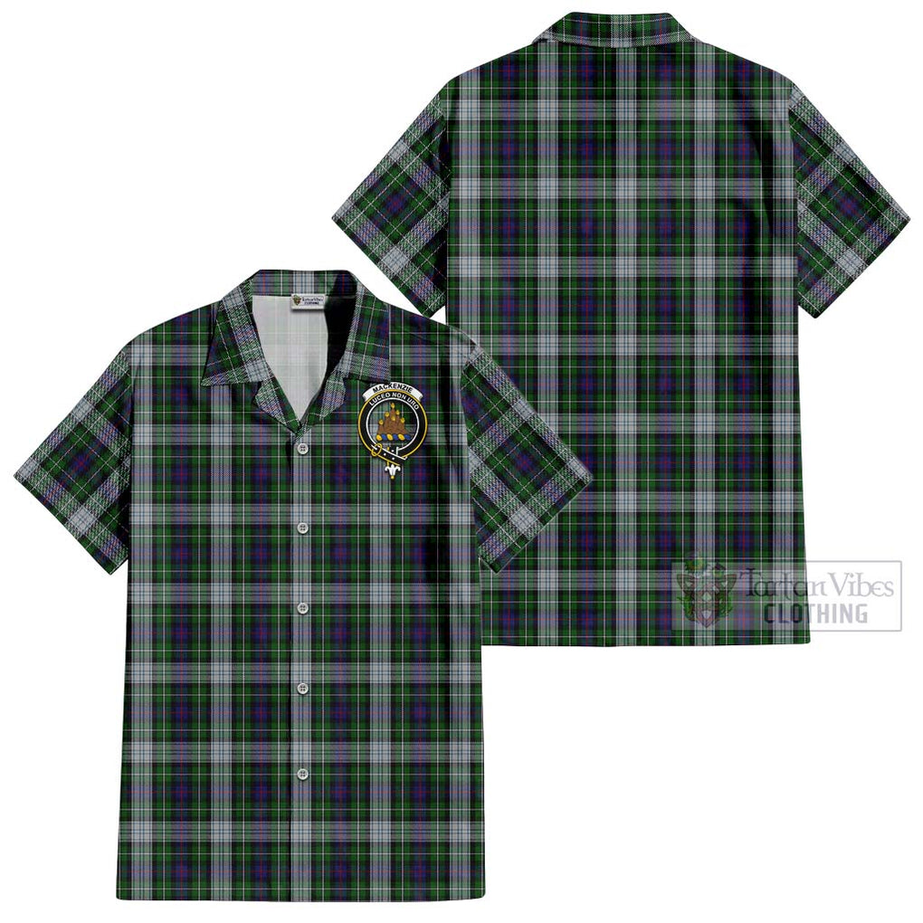 Mackenzie Dress Tartan Cotton Hawaiian Shirt with Family Crest Kid - Tartan Vibes Clothing