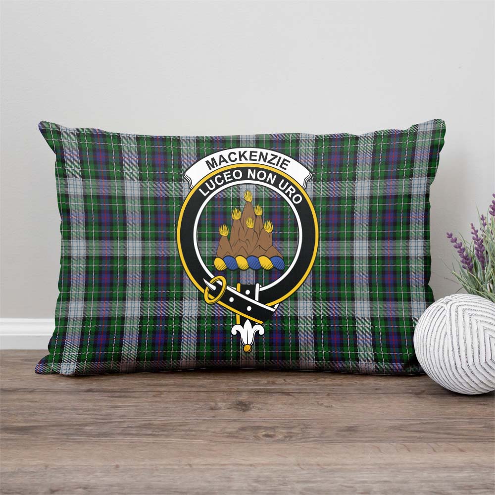 MacKenzie Dress Tartan Pillow Cover with Family Crest Rectangle Pillow Cover - Tartanvibesclothing