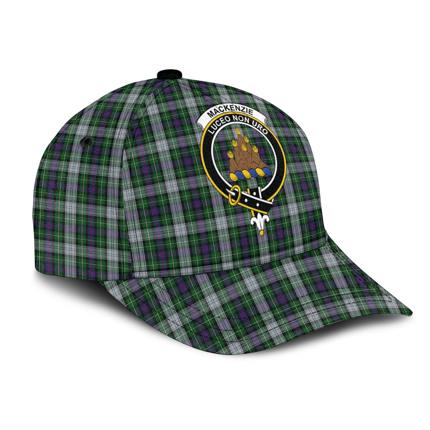 MacKenzie Dress Tartan Classic Cap with Family Crest - Tartan Vibes Clothing