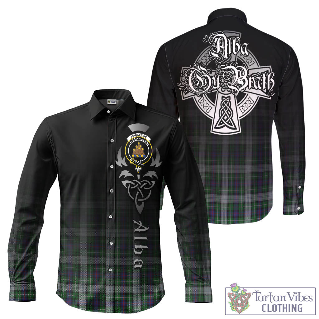 Tartan Vibes Clothing MacKenzie Dress Tartan Long Sleeve Button Up Featuring Alba Gu Brath Family Crest Celtic Inspired