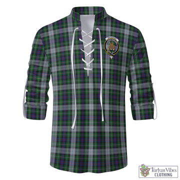 MacKenzie Dress Tartan Men's Scottish Traditional Jacobite Ghillie Kilt Shirt with Family Crest