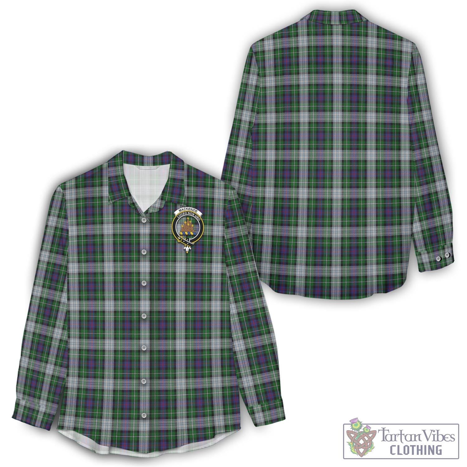 Tartan Vibes Clothing MacKenzie Dress Tartan Womens Casual Shirt with Family Crest