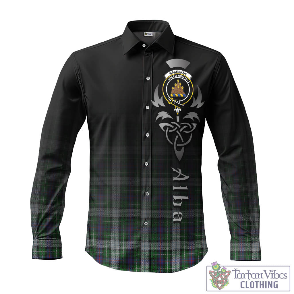 Tartan Vibes Clothing MacKenzie Dress Tartan Long Sleeve Button Up Featuring Alba Gu Brath Family Crest Celtic Inspired