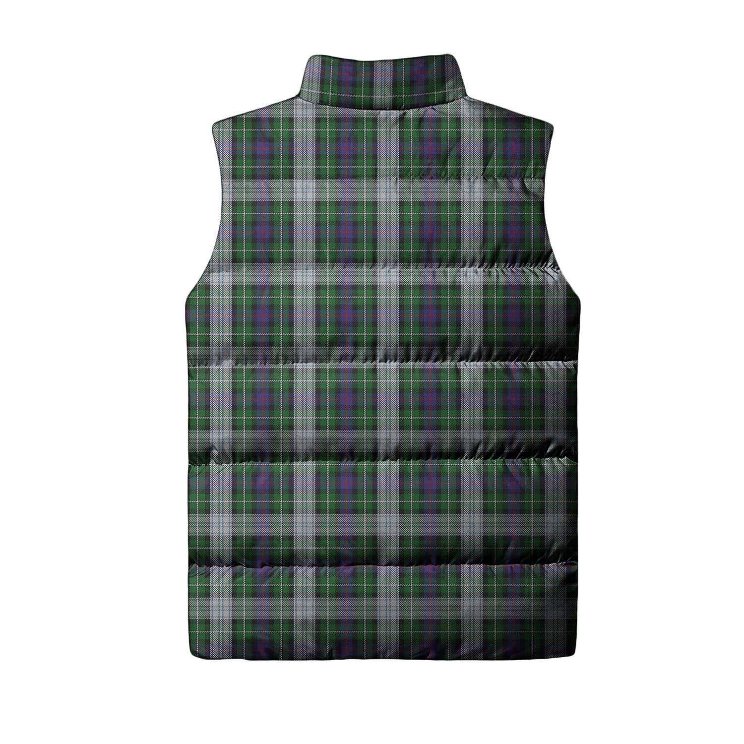 MacKenzie Dress Tartan Sleeveless Puffer Jacket with Family Crest - Tartanvibesclothing