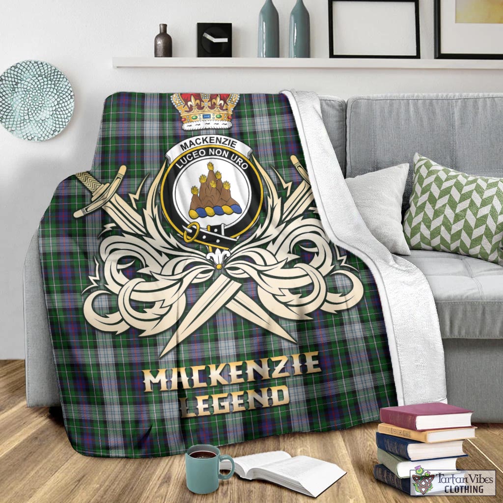 Tartan Vibes Clothing MacKenzie Dress Tartan Blanket with Clan Crest and the Golden Sword of Courageous Legacy